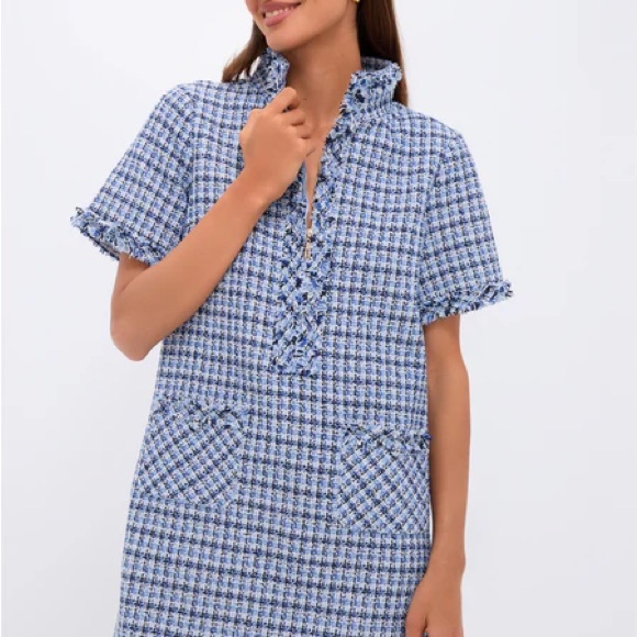 NWT Blue Tweed Ophelia Dress - Picture 2 of 7